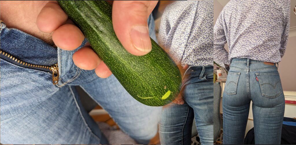 Zucchini Pants: Po, Penis und enge Levis Jeans (Collage)