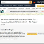 Amazons Cookie-Hinweis verdeckt den Content