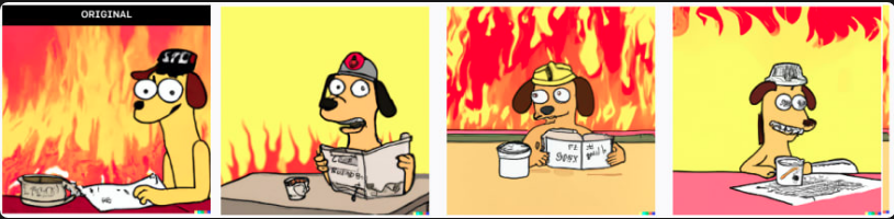 This is fine - Meme Variationen mit openAI erzeugt