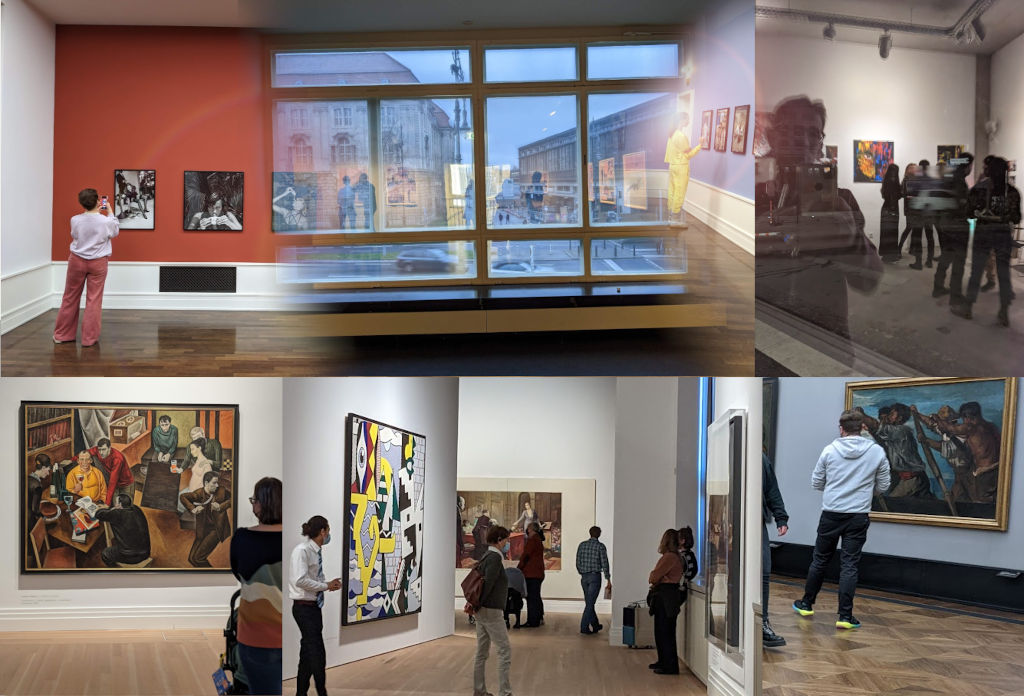 Colors and reflections in art galleries