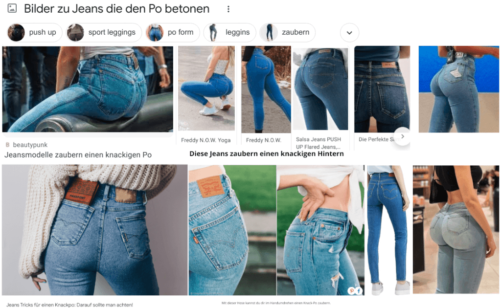 Blder zu Jeans die den Po betonen in der Google-Bildersuche