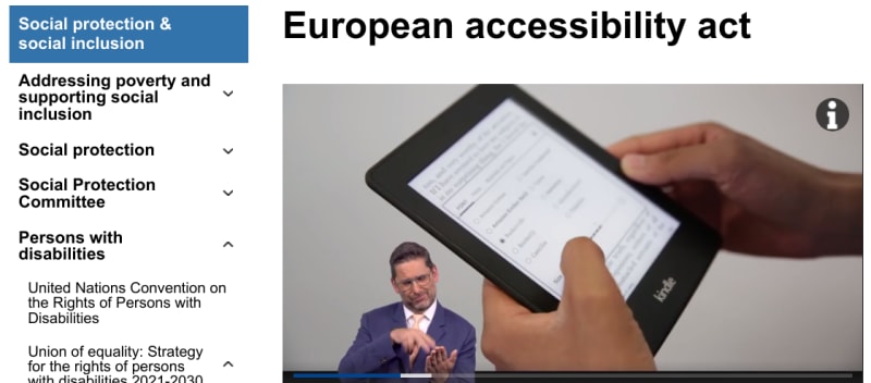 European Accessibility Act Screenshot