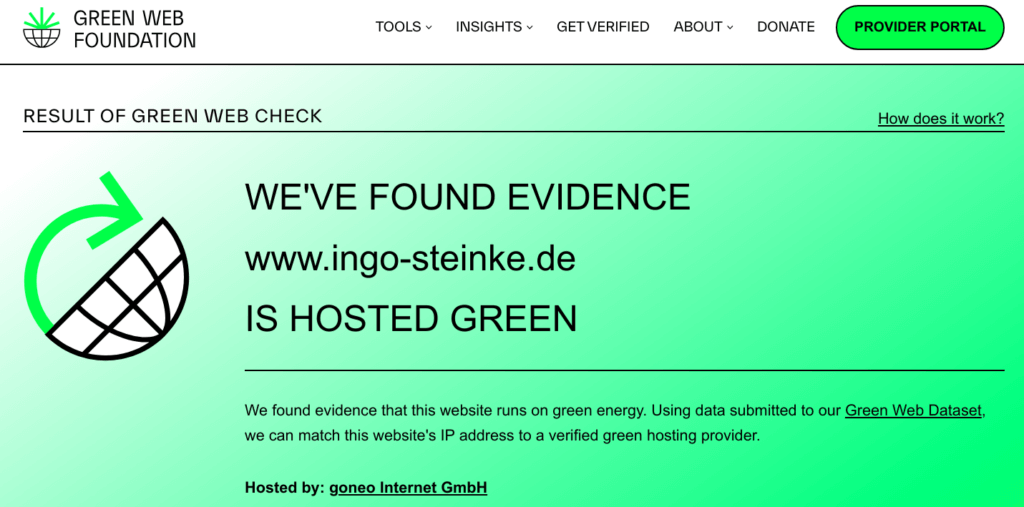 Green Web Check: Ingo Steinke