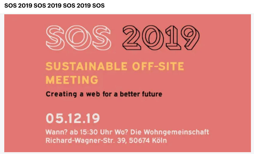 Sustainable Meetup Flyer 2019