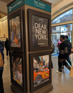 Dear New York art ads at Grand Central station
