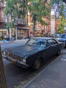 Vintage Dodge oldtimer car parked in New York