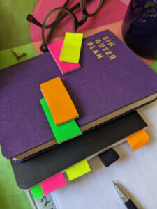 note books and glasses